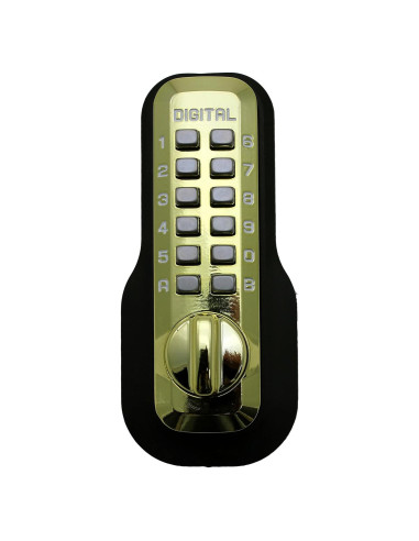 Cerradura Digital Mecánica LockeyUSA M210 Latón Brillante