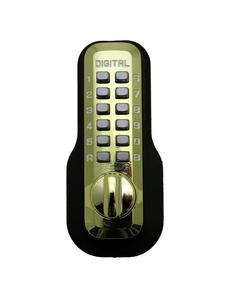 Cerradura Digital Mecánica LockeyUSA M210 Latón Brillante