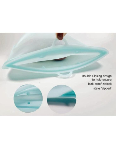 Bolsas de Silicona Reutilizables 3R - 3 Tamaños, A prueba de Fugas