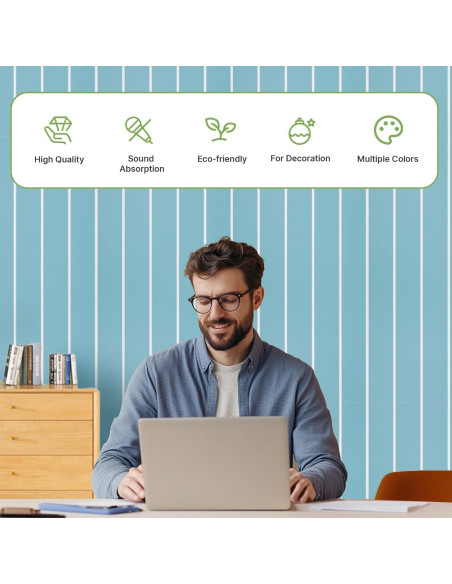 Paquete Acústico 4 Paneles Adhesivos Keemute 120x60 cm Azul