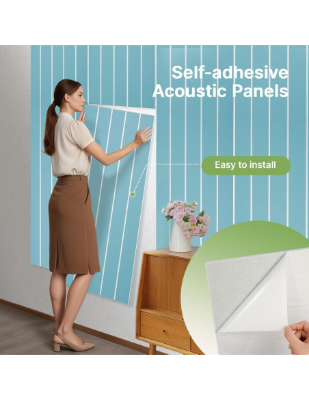 Paquete Acústico 4 Paneles Adhesivos Keemute 120x60 cm Azul