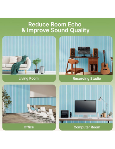 Paquete Acústico 4 Paneles Adhesivos Keemute 120x60 cm Azul