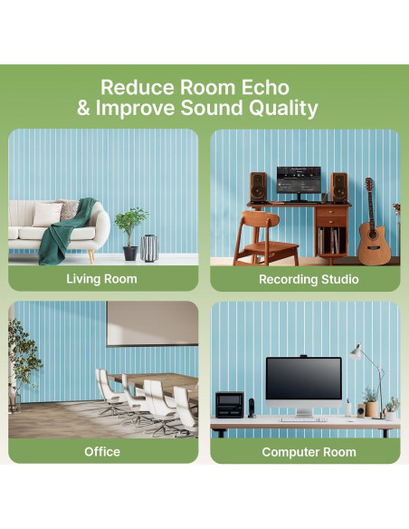 Paquete Acústico 4 Paneles Adhesivos Keemute 120x60 cm Azul