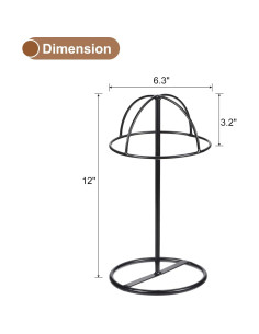 Soporte de Exhibición de Sombreros uxcell Metal Negro 30 cm 2