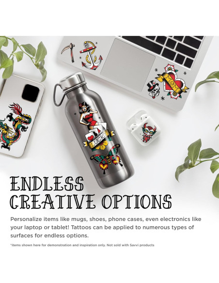 Tatuajes Temporales Tradicionales Americanos Savvi - 18 Piezas