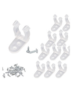 50 Clips de Cuerda LED TiTiToo + 100 Tornillos de Instalación