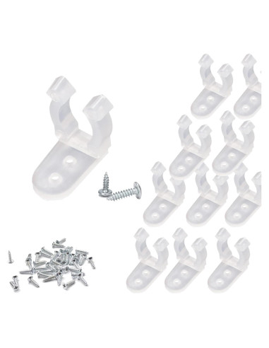 50 Clips de Cuerda LED TiTiToo + 100 Tornillos de Instalación