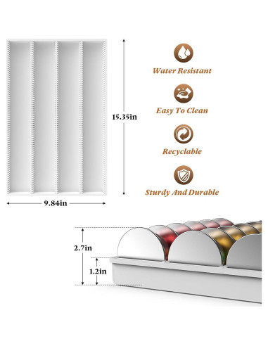 Soporte de Almacenamiento para Cápsulas Nespresso SZWQILIN Blanco