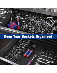 Organizador de Enchufes Magnético WORKPRO 33.5 cm Negro x 10 Clips 2