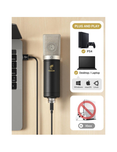 Micrófono de Condensador USB TONOR TC-2030 con Brazo Soporte