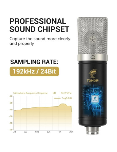 Micrófono de Condensador USB TONOR TC-2030 con Brazo Soporte