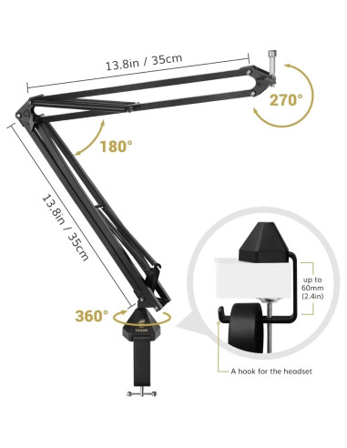 Micrófono de Condensador USB TONOR TC-2030 con Brazo Soporte
