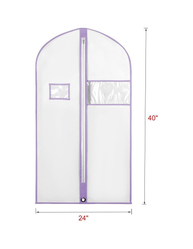 Bolsa de Ropa para Almacenamiento Univivi 40" 5 Piezas Blanca/Púrpura