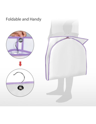 Bolsa de Ropa para Almacenamiento Univivi 40" 5 Piezas Blanca/Púrpura