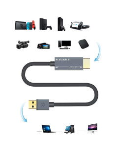 Adaptador Captura Video HDMI a USB C ELECABLE 1.85m 1080P 2