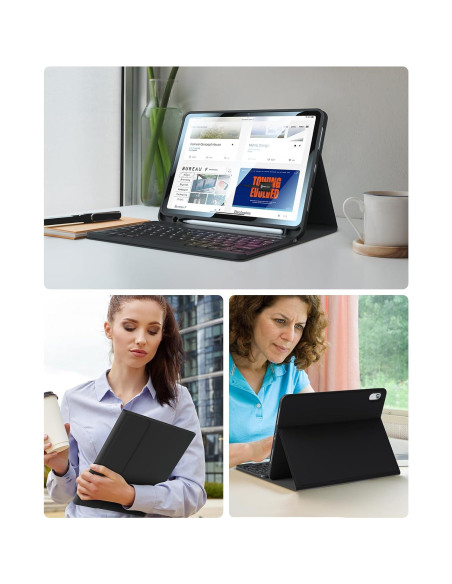 Funda con Teclado Bluetooth Kiloob para iPad 10.9" 2022