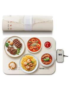 Bandeja Calentadora Eléctrica VEVOR 50x35cm Plegable con 4 Temperaturas