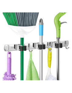 Soporte de Escoba y Mopa IMILLET Acero Inoxidable 3 Estantes