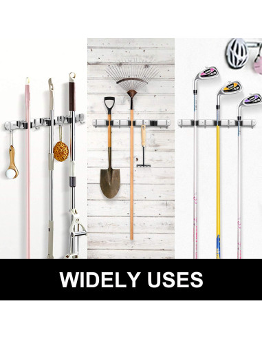 Soporte de Escoba y Mopa IMILLET Acero Inoxidable 3 Estantes