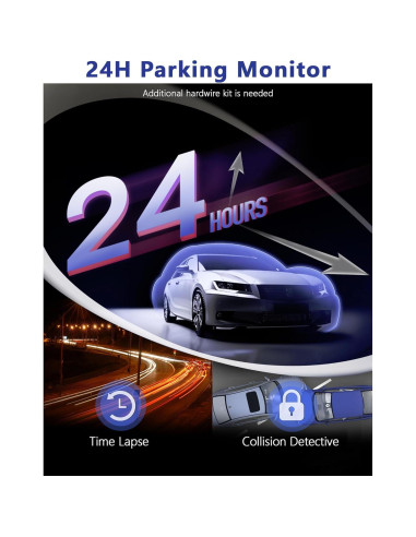 Cámara Dash Hugolog S7 3 Canales 4K+1080P, WiFi 5G, GPS