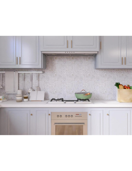 Azulejo Mosaico Concha Madreperla eazart 30x30 cm Blanco Marfil