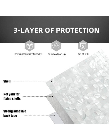 Azulejo Mosaico Concha Madreperla eazart 30x30 cm Blanco Marfil