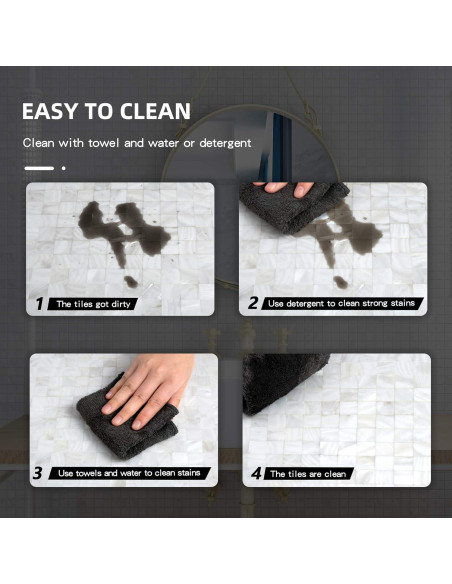 Azulejo Mosaico Concha Madreperla eazart 30x30 cm Blanco Marfil