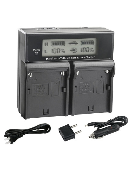 Cargador Rápido Doble Kastar CH04 para Baterías NP-F980EXP