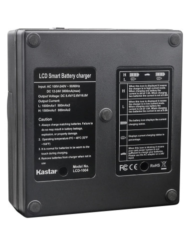 Cargador Rápido Doble Kastar CH04 para Baterías NP-F980EXP