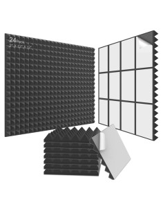 Paneles Acústicos JBER 24Pack Pirámide 5.08cm Negro