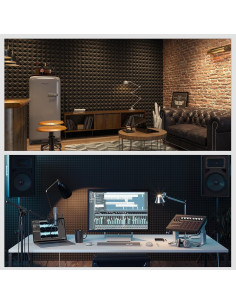 Paneles Acústicos JBER 24Pack Pirámide 5.08cm Negro 2