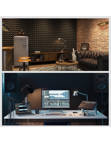 Paneles Acústicos JBER 24Pack Pirámide 5.08cm Negro