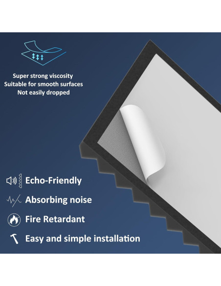 Paneles Acústicos JBER 24Pack Pirámide 5.08cm Negro