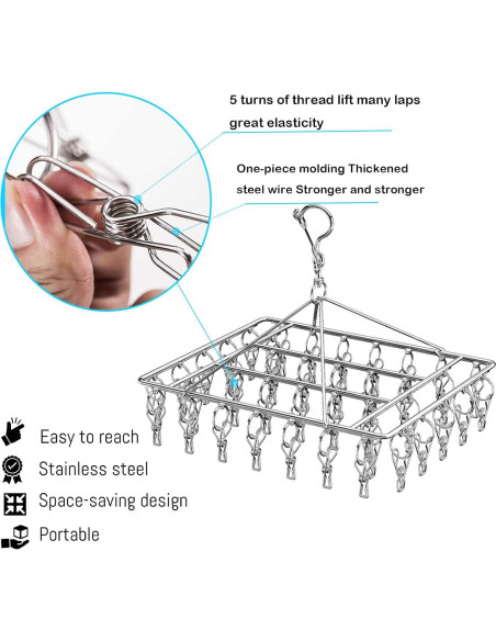 Secador de Calcetines Plegable Wnqou 2PCS Acero Inoxidable