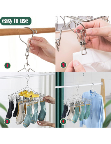 Secador de Calcetines Plegable Wnqou 2PCS Acero Inoxidable