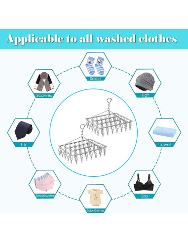 Secador de Calcetines Plegable Wnqou 2PCS Acero Inoxidable