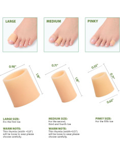 Protecciones de Dedos de Silicona Bukihome - 14 Mangas Medianas Beige 2