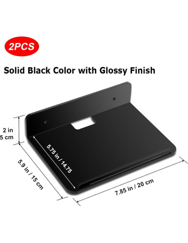 Estante Flotante Cosmos para Pared - 2 Piezas Negro 19.8x14.7cm