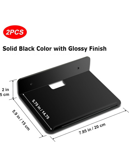Estante Flotante Cosmos para Pared - 2 Piezas Negro 19.8x14.7cm