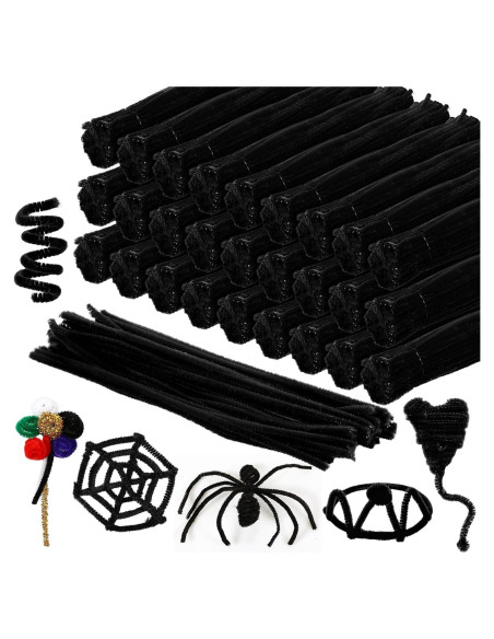 Limpiapipas Chenille Newwiee 1000 Pcs Negro 30 cm