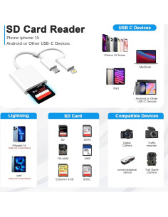 Lector de tarjeta SD USB-C y Lightning WORLDBOYU para iPhone 2