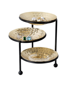 Organizador de Joyas MyGift 3 Niveles Metal Martillado 15.5 cm