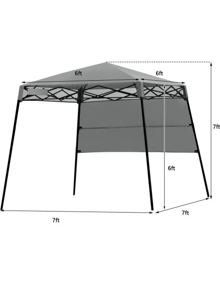 Carpa Plegable Tangkula 2.13x2.13 m Gris con Estacas