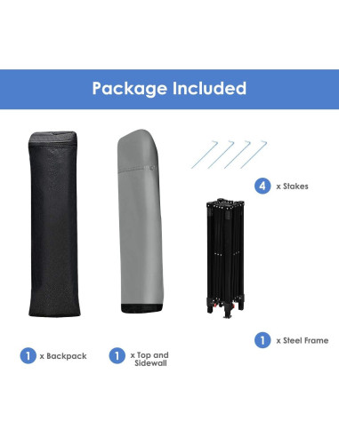 Carpa Plegable Tangkula 2.13x2.13 m Gris con Estacas