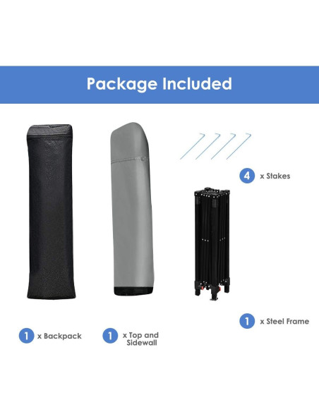 Carpa Plegable Tangkula 2.13x2.13 m Gris con Estacas