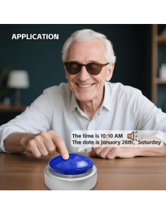 Reloj Despertador Hablante MAUJOY Azul con Control de Volumen 2