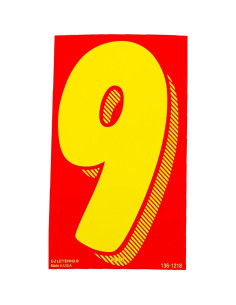 Calcomanías de Vinilo EZ Números 9 Rojos y Amarillos 36 Unidades 2
