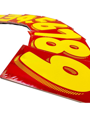 Calcomanías de Vinilo EZ Números 9 Rojos y Amarillos 36 Unidades