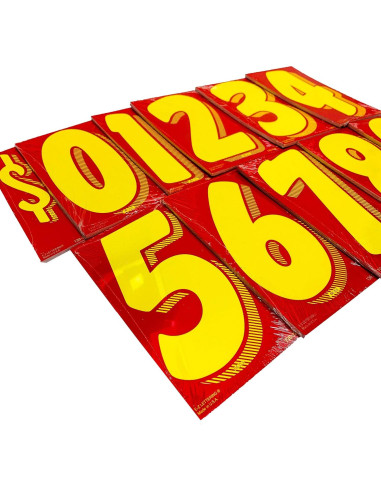 Calcomanías de Vinilo EZ Números 9 Rojos y Amarillos 36 Unidades