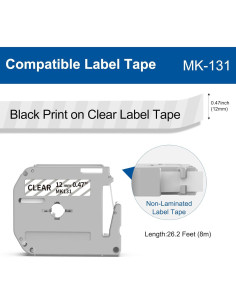 Cinta Transparente COLORWING MK-131 12mm 4 Cartuchos Compatibles 2